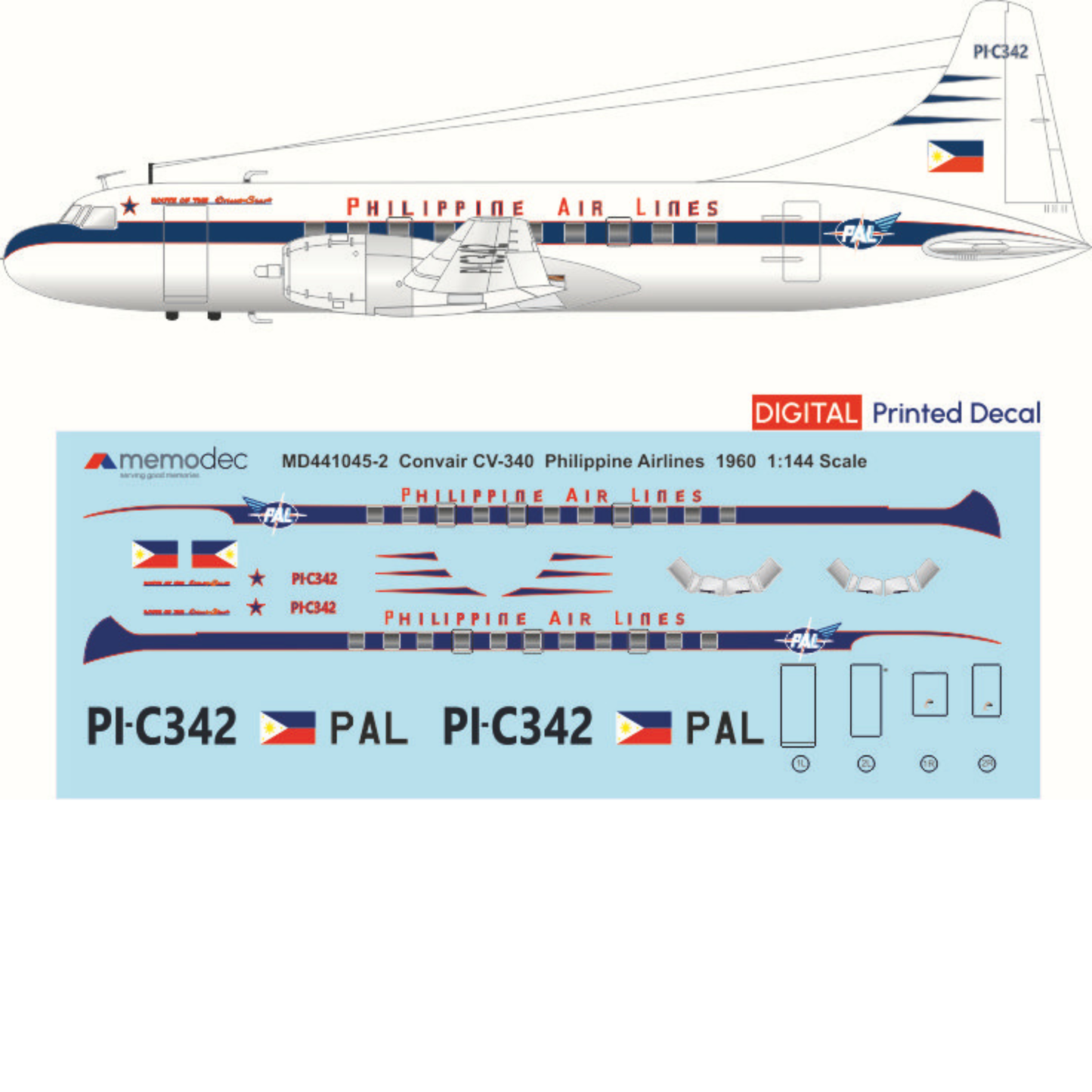 Convair CV-340 Philippine Airlines (1960) Decal