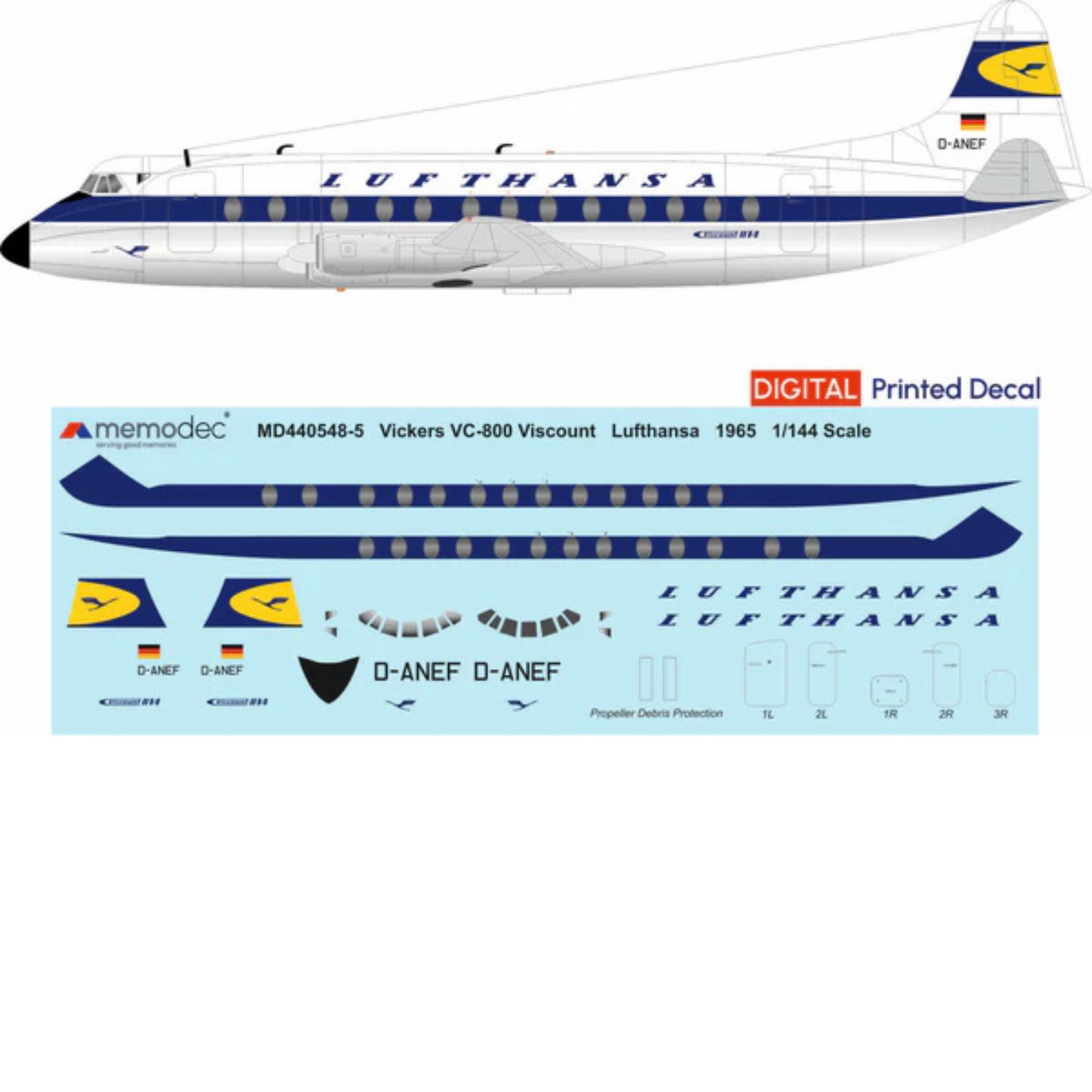 Vickers Viscount VC-814 Lufthansa (1965) Decal