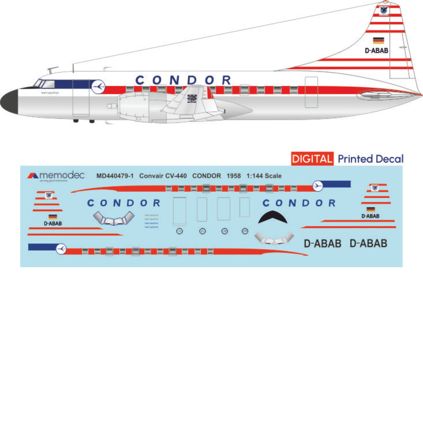 Convair CV-440 Metropolitan Condor (1958) Decal