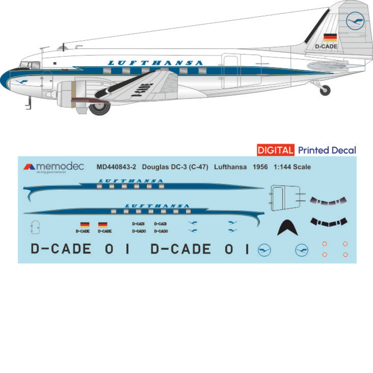 Douglas DC-3 (C-47) Lufthansa (1956) Decal
