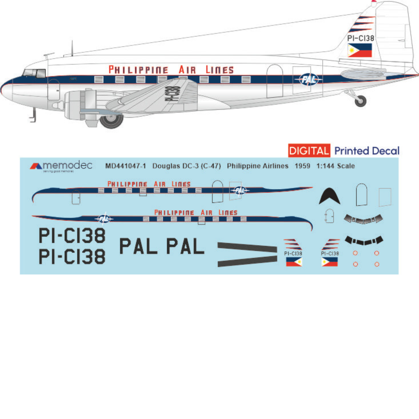 Douglas DC-3 Philippine Airlines (1959) Decal