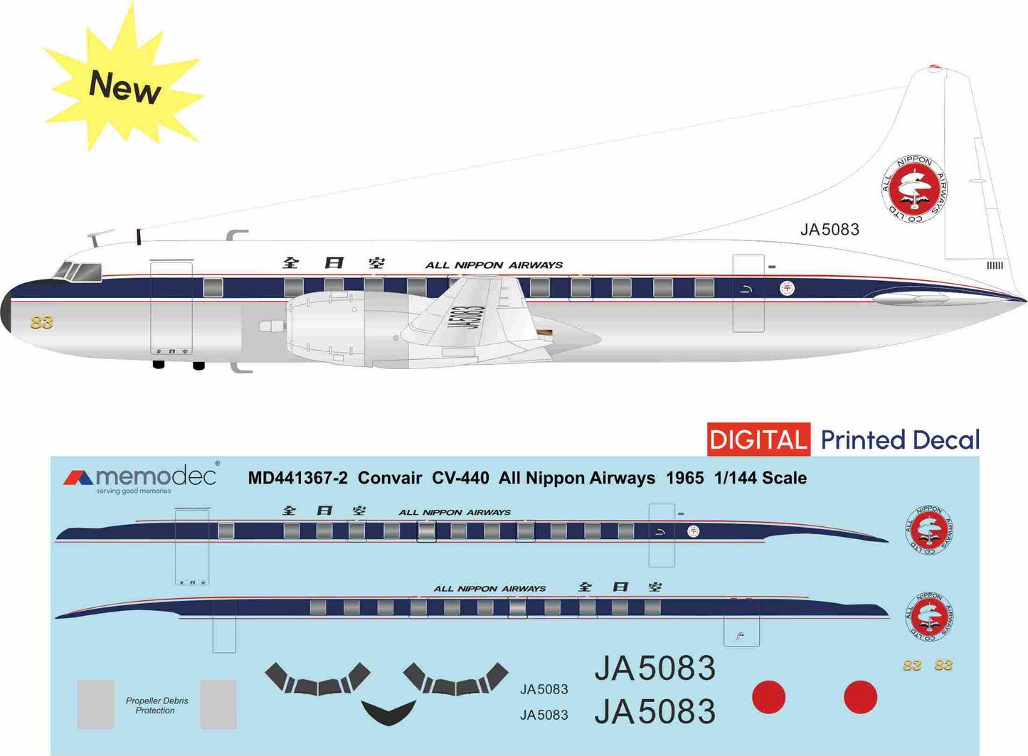 Convair CV-440 Metropolitan All Nippon Airways ANA (1965) Decal