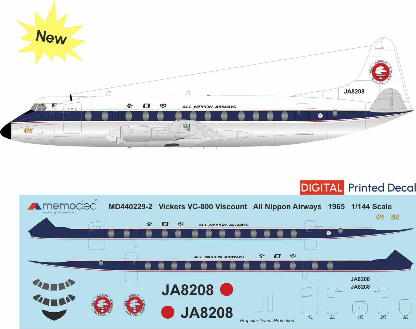 Vickers VC-800 Viscount All Nippon Airways ANA (1965) Decal