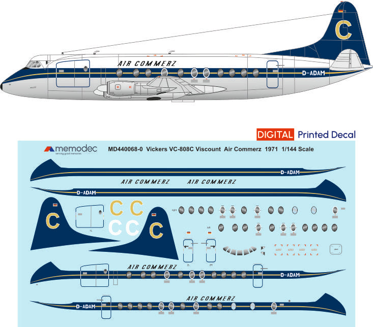 Vickers Viscount VC-808C Air Commerz (1971) Decal