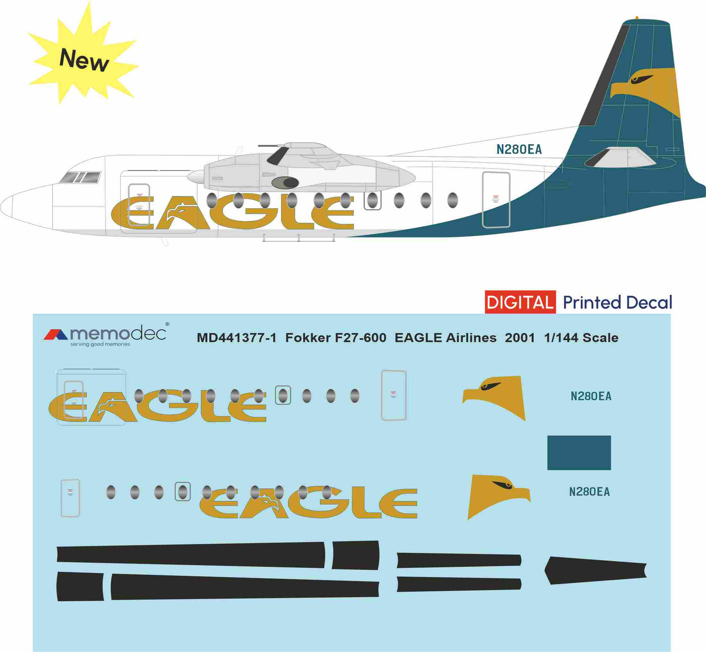 Fokker F27-600 Eagle Airlines (2001) Decal
