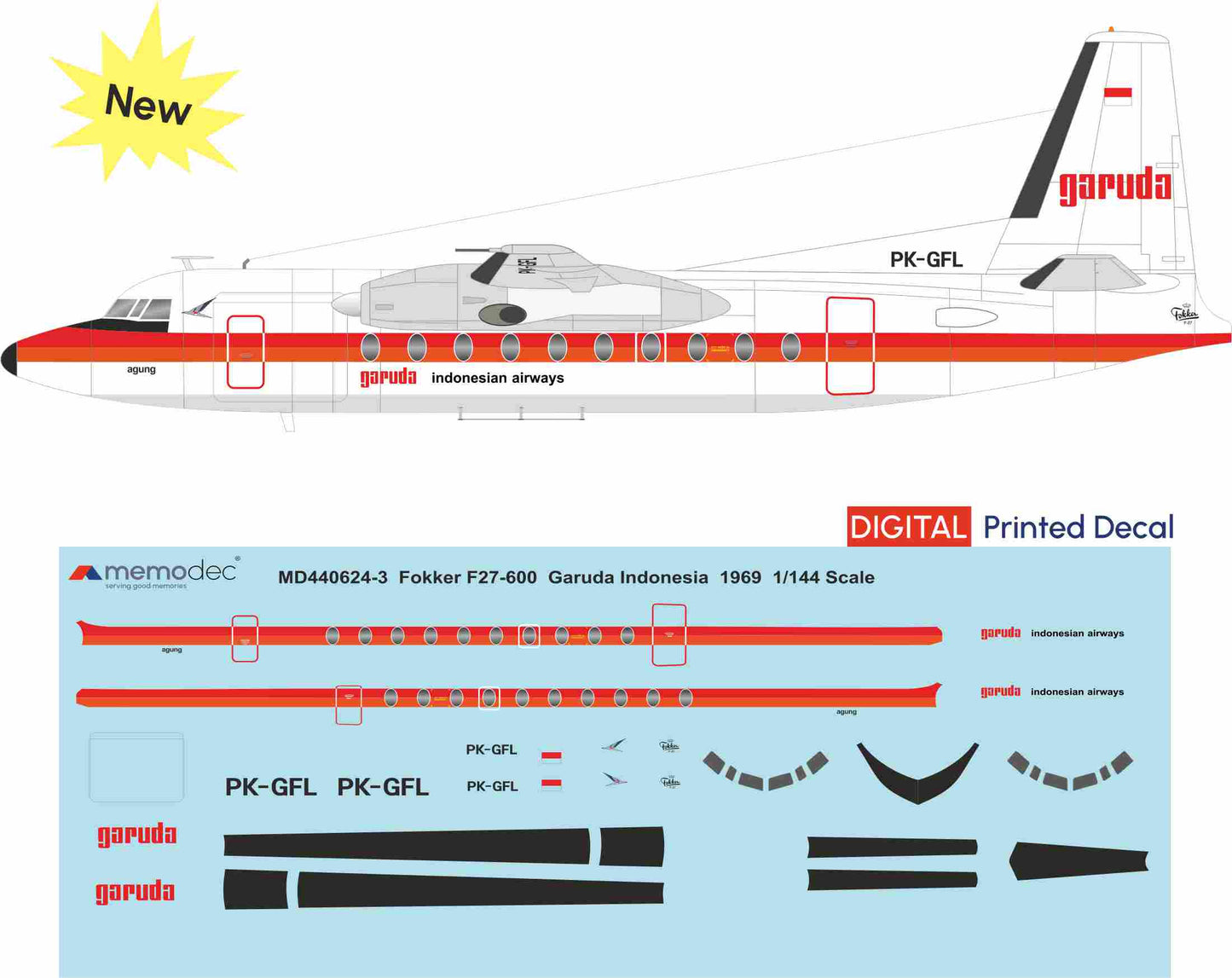 Fokker F27-600 Garuda (1969) Decal