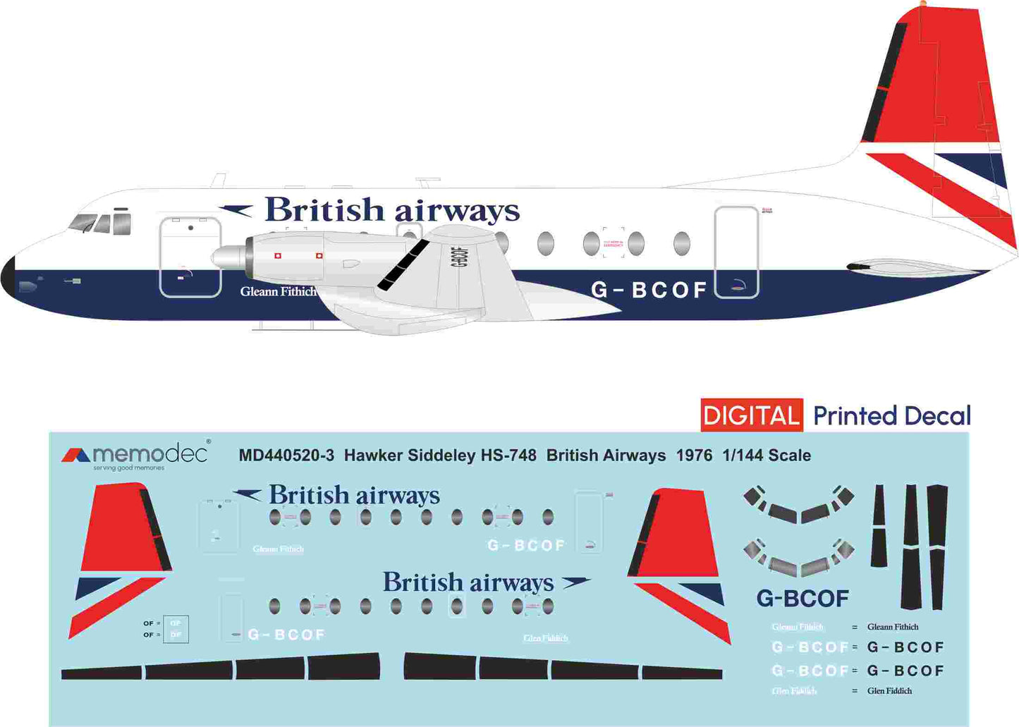 Hawker Siddeley HS-748 British Airways (1976) Decal