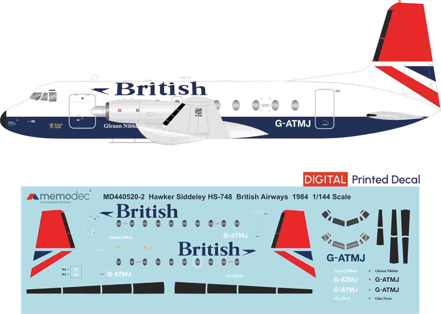 Hawker Siddeley HS-748 British Airways (1984) Decal