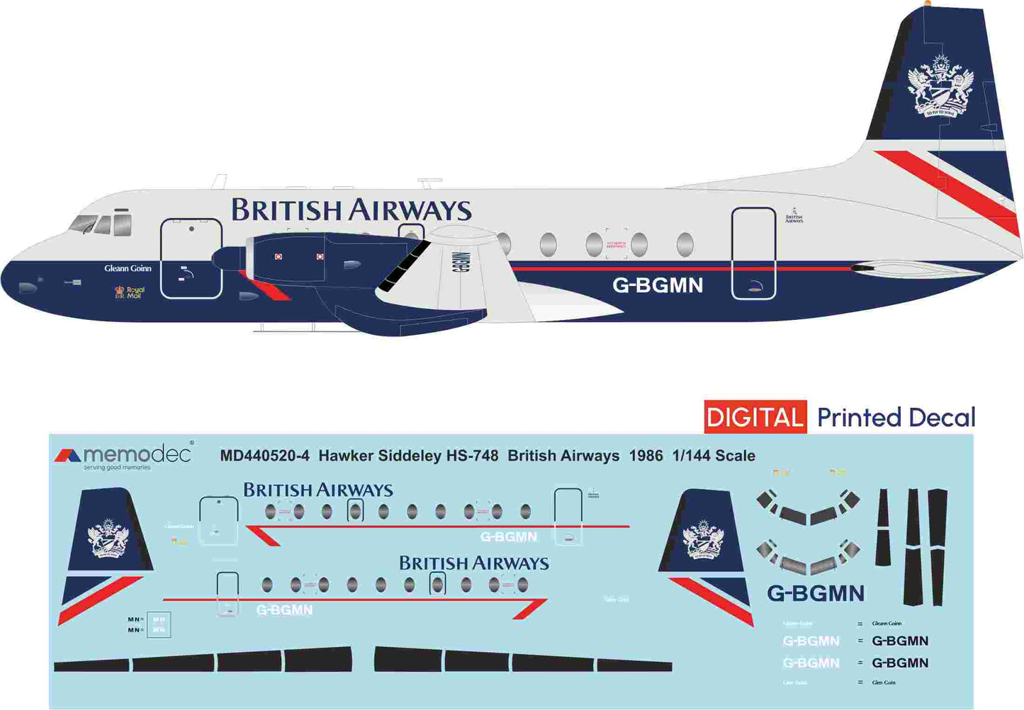 Hawker Siddeley HS-748 British Airways (1986) Decal