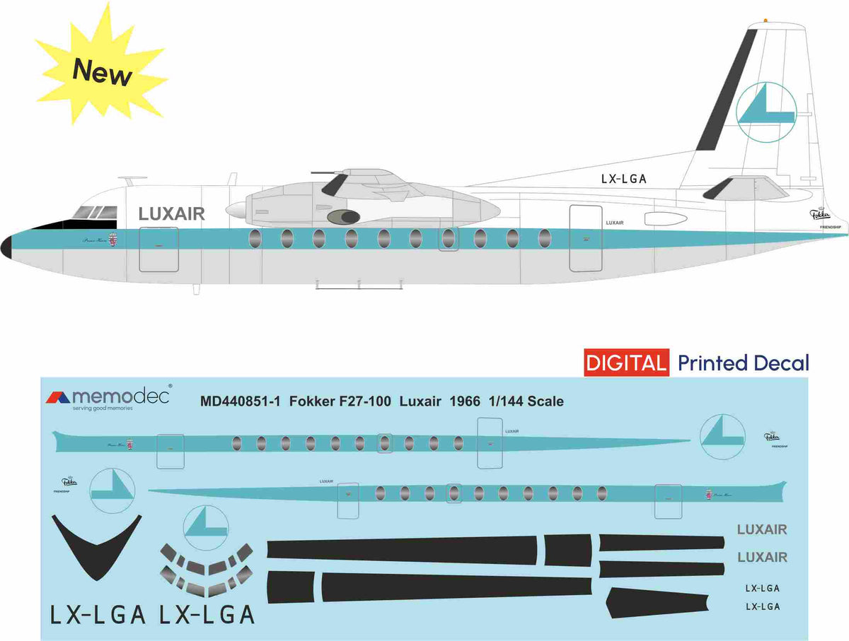 Fokker F27-100 Luxair (1966) Decal