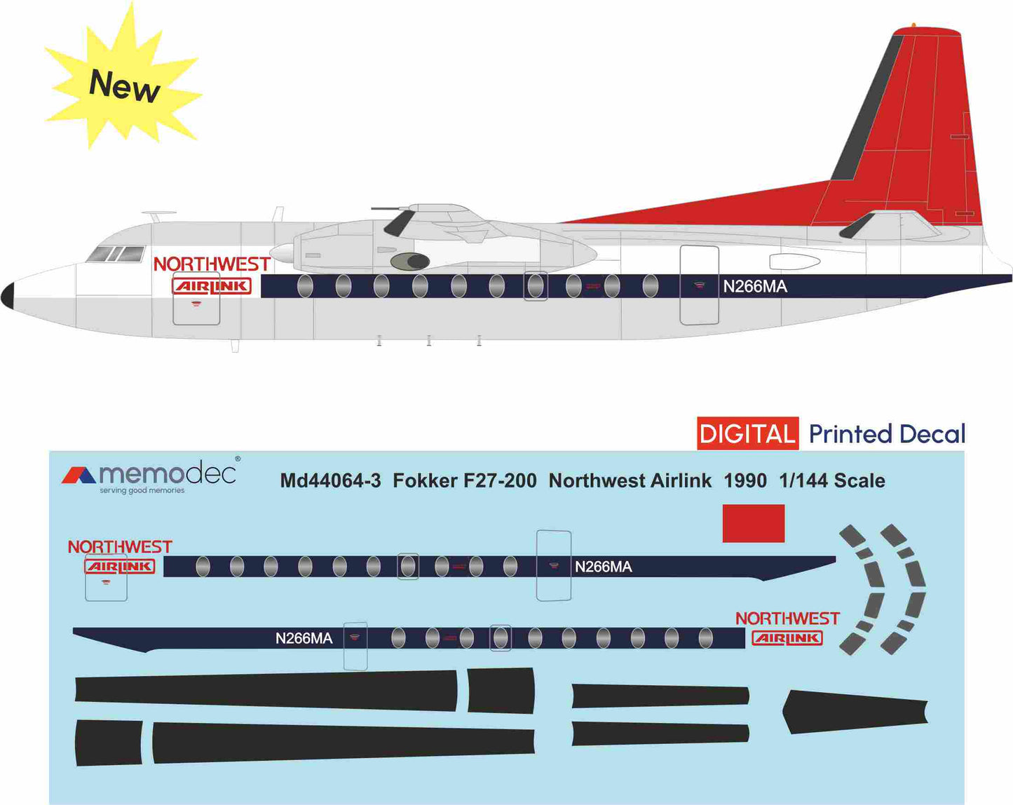 Fokker F27-200 Northwest Airlink (1990) Decal