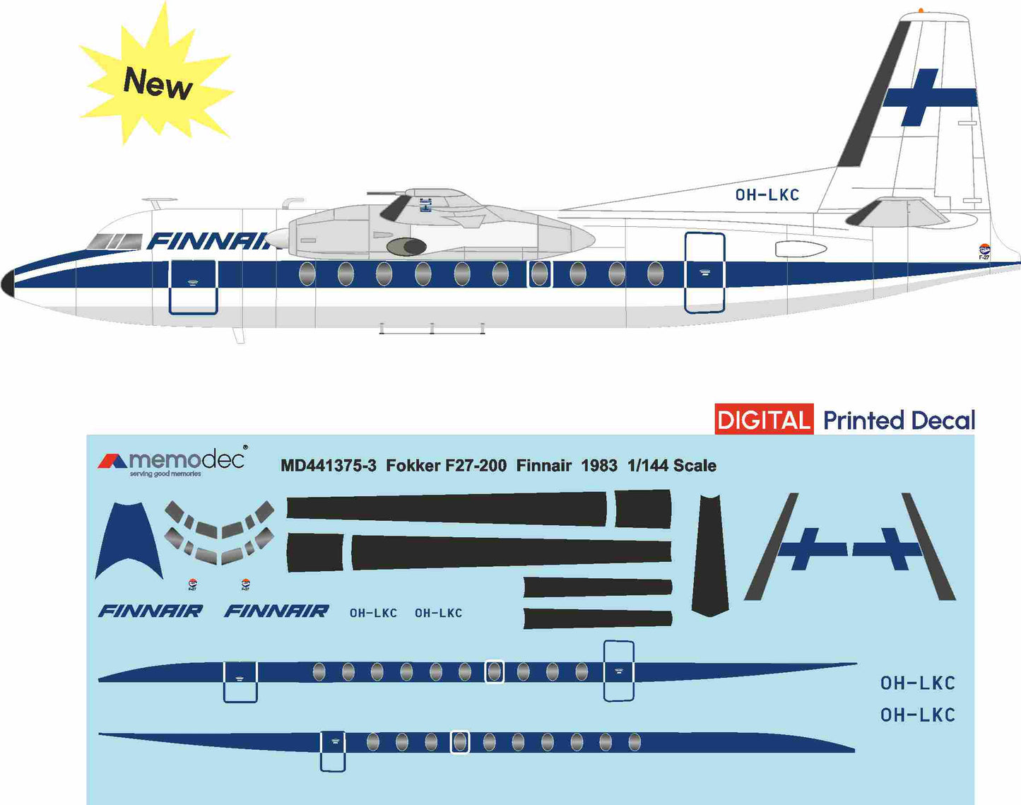 Fokker F27-200 Finnair (1983) Decal