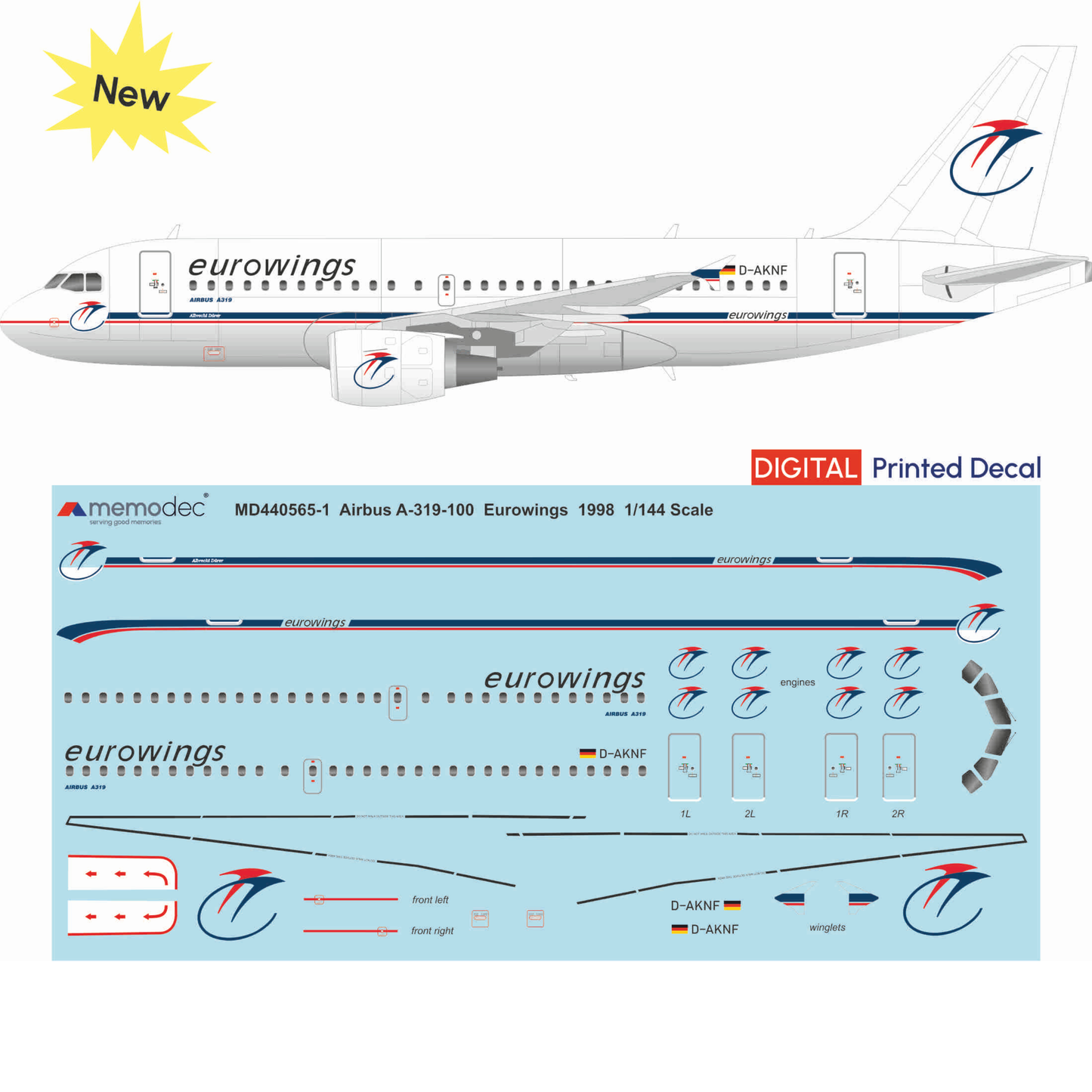 Airbus A319-100 Eurowings (1998) Decal