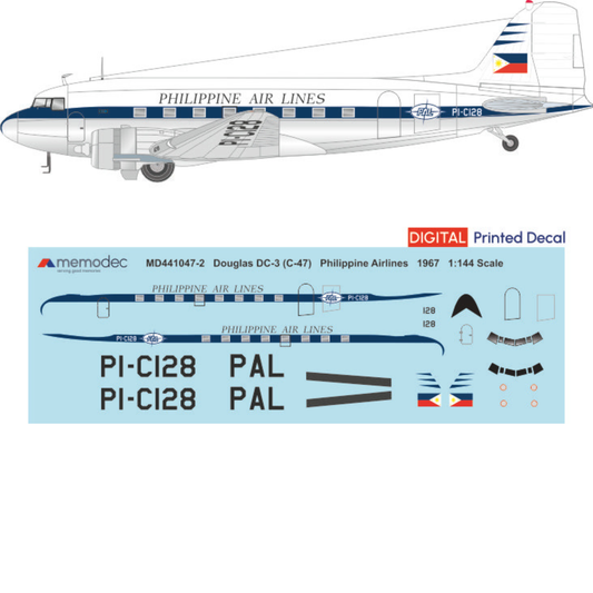 Douglas DC-3 (C-47) Philippine Airlines (1967) Decal
