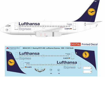Boeing 737-200 Lufthansa Express (1995) Decal