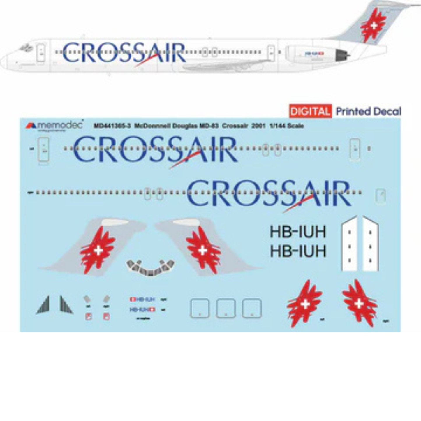 McDonnell Douglas MD-83 Crossair (2001) Decal