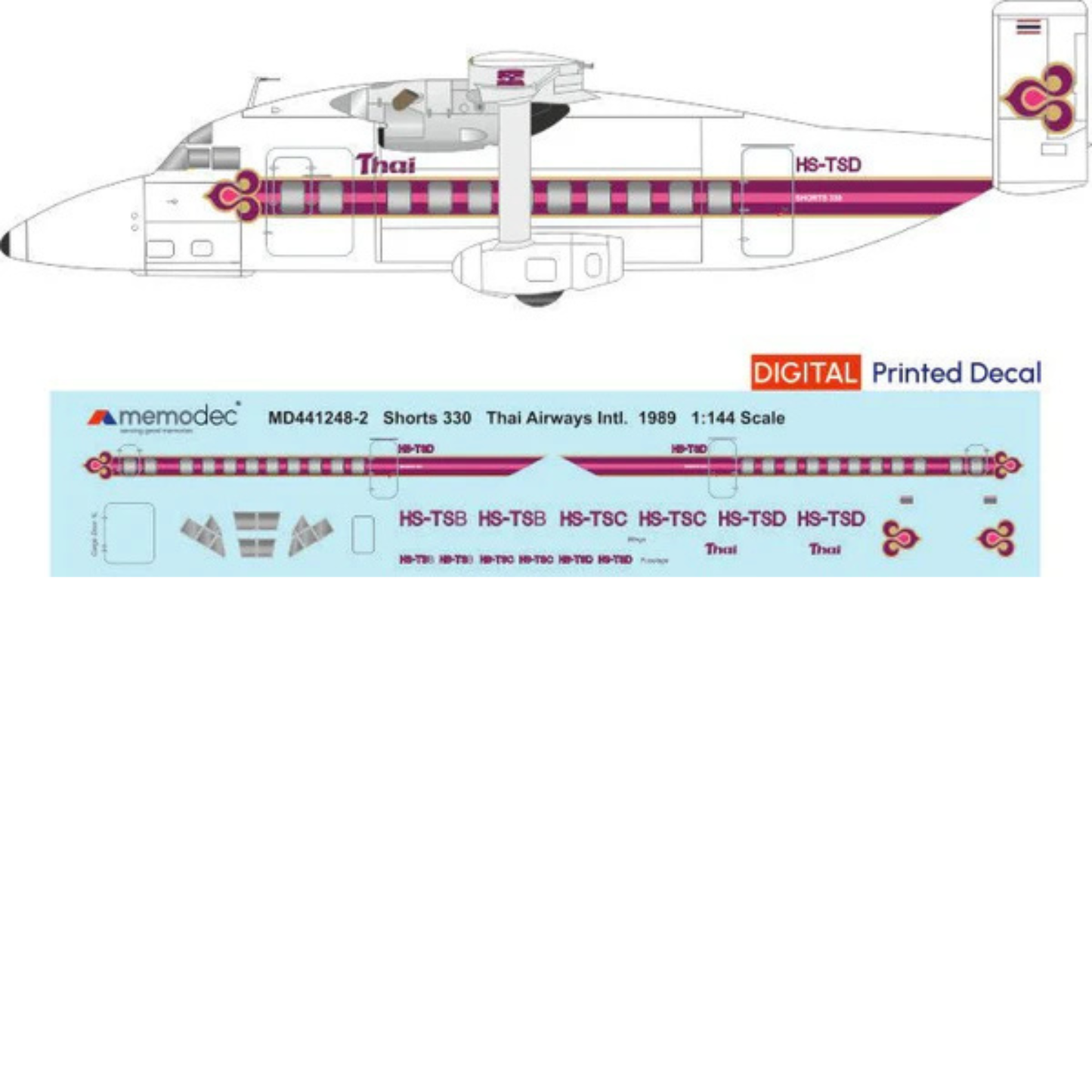 Shorts 330 Thai Airways International (1989) Decal