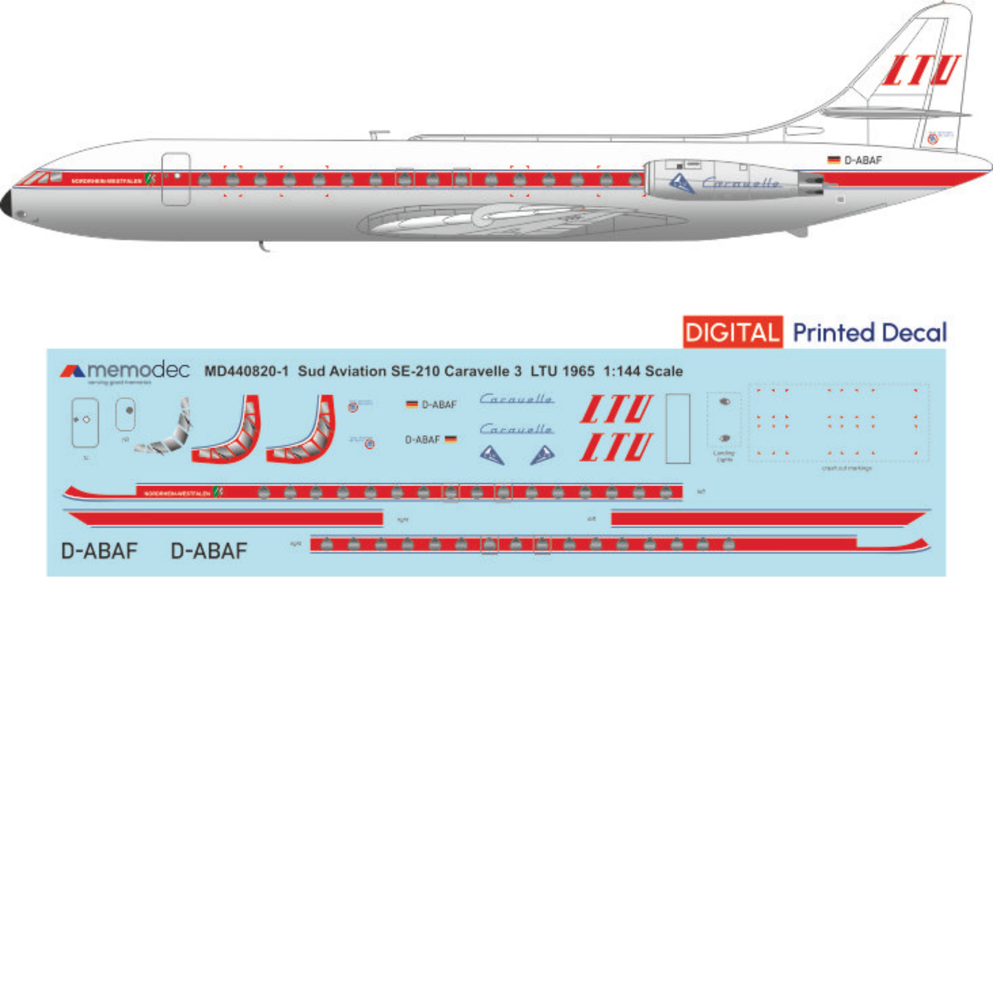 Sud Aviation SE-210 Caravelle 3 LTU (1965) Decal