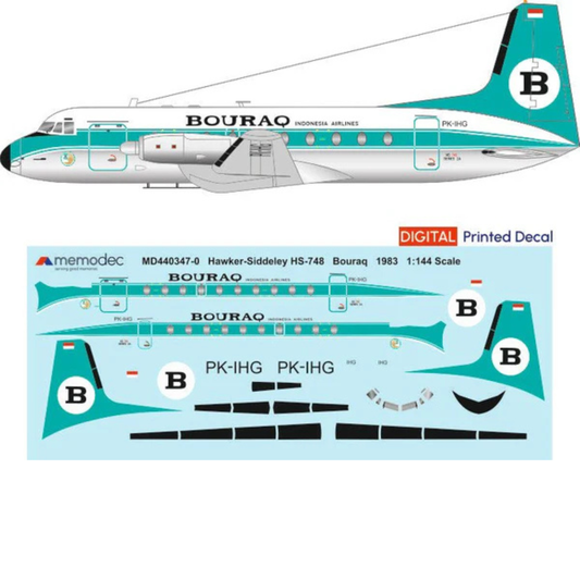 Hawker Siddeley HS-748 Bouraq Indonesia (1983) Decal