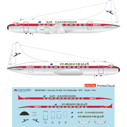 Convair CV-440 Metropolitan  Air Cambodge (1975) Decal