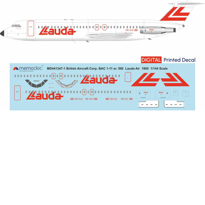 BAC 1-11 sr.500 Lauda Air (1985) Decal