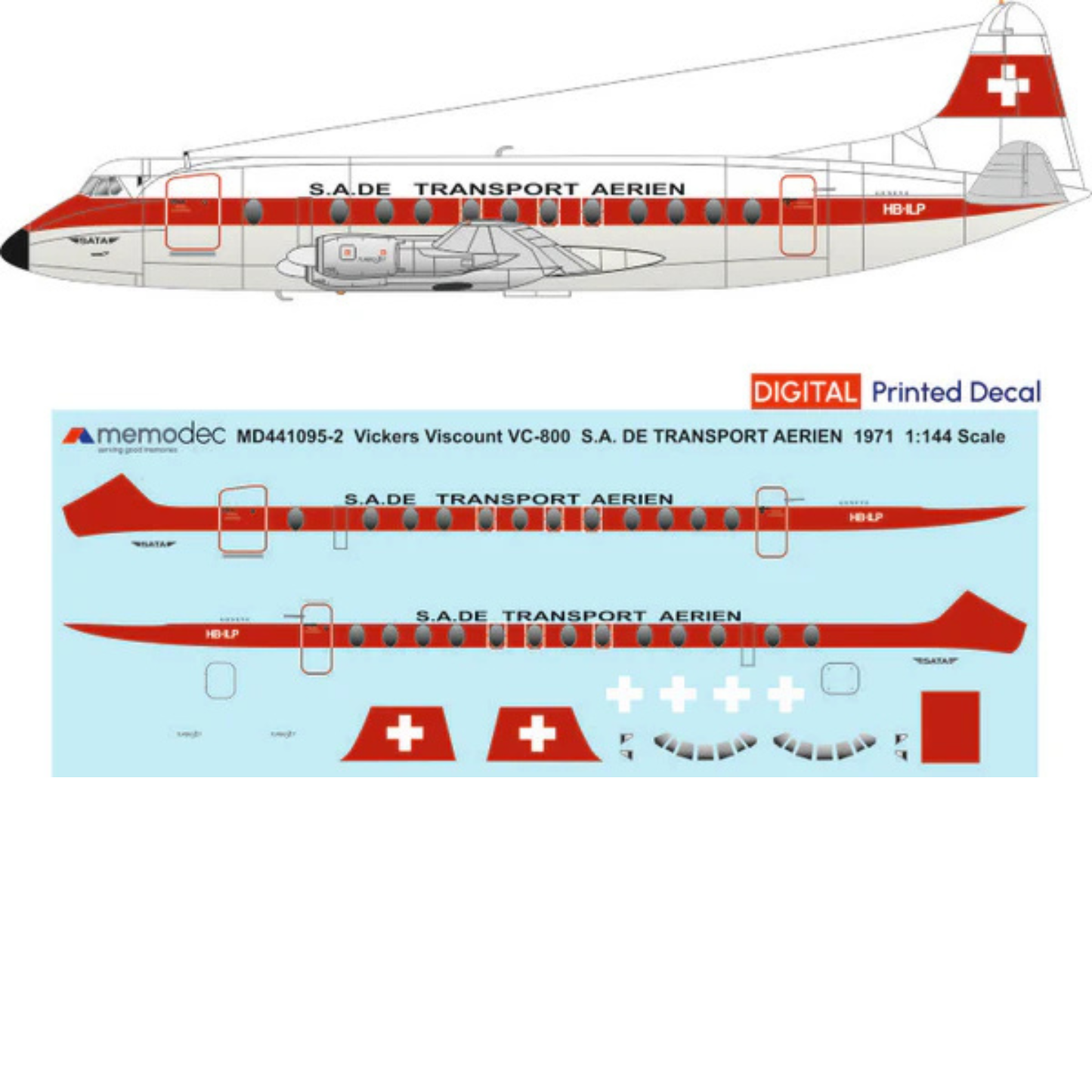 Vickers Viscount VC-800 SATA (1971) Decal