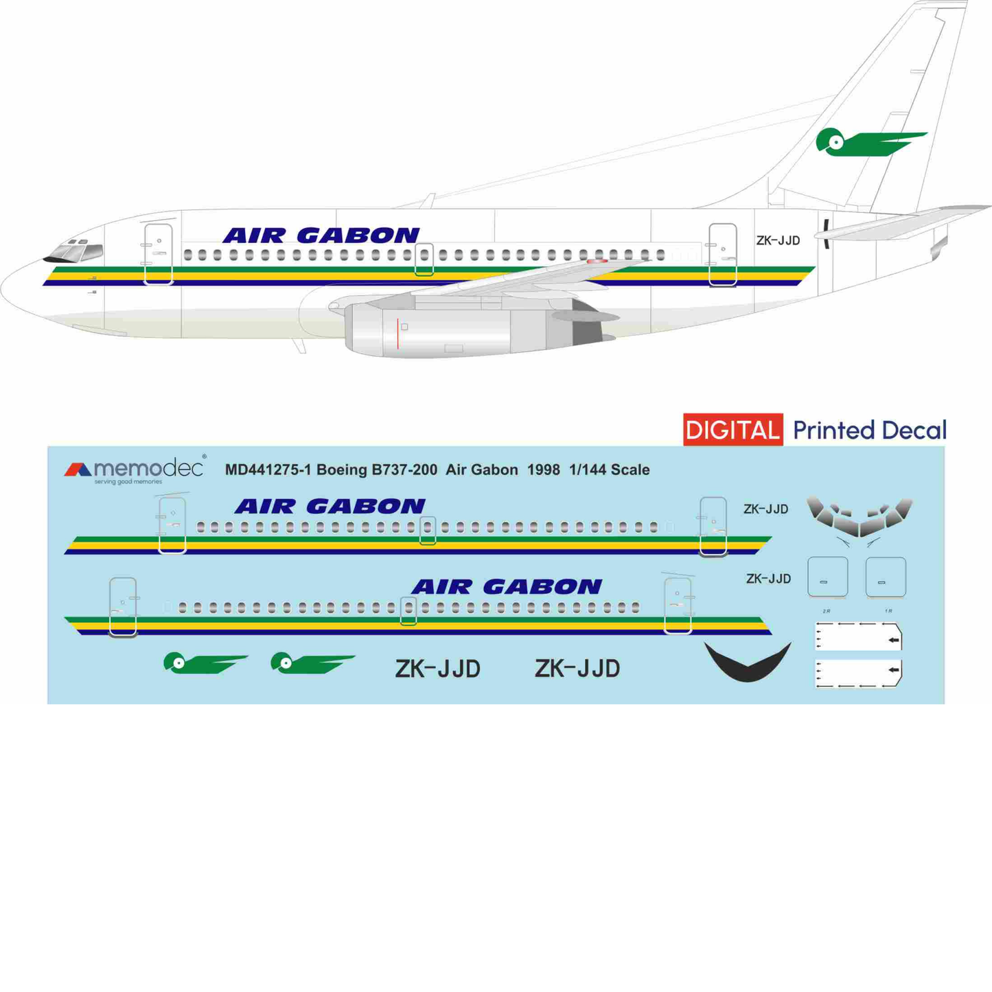 Boeing 737-200 Air Gabon (1998) Decal