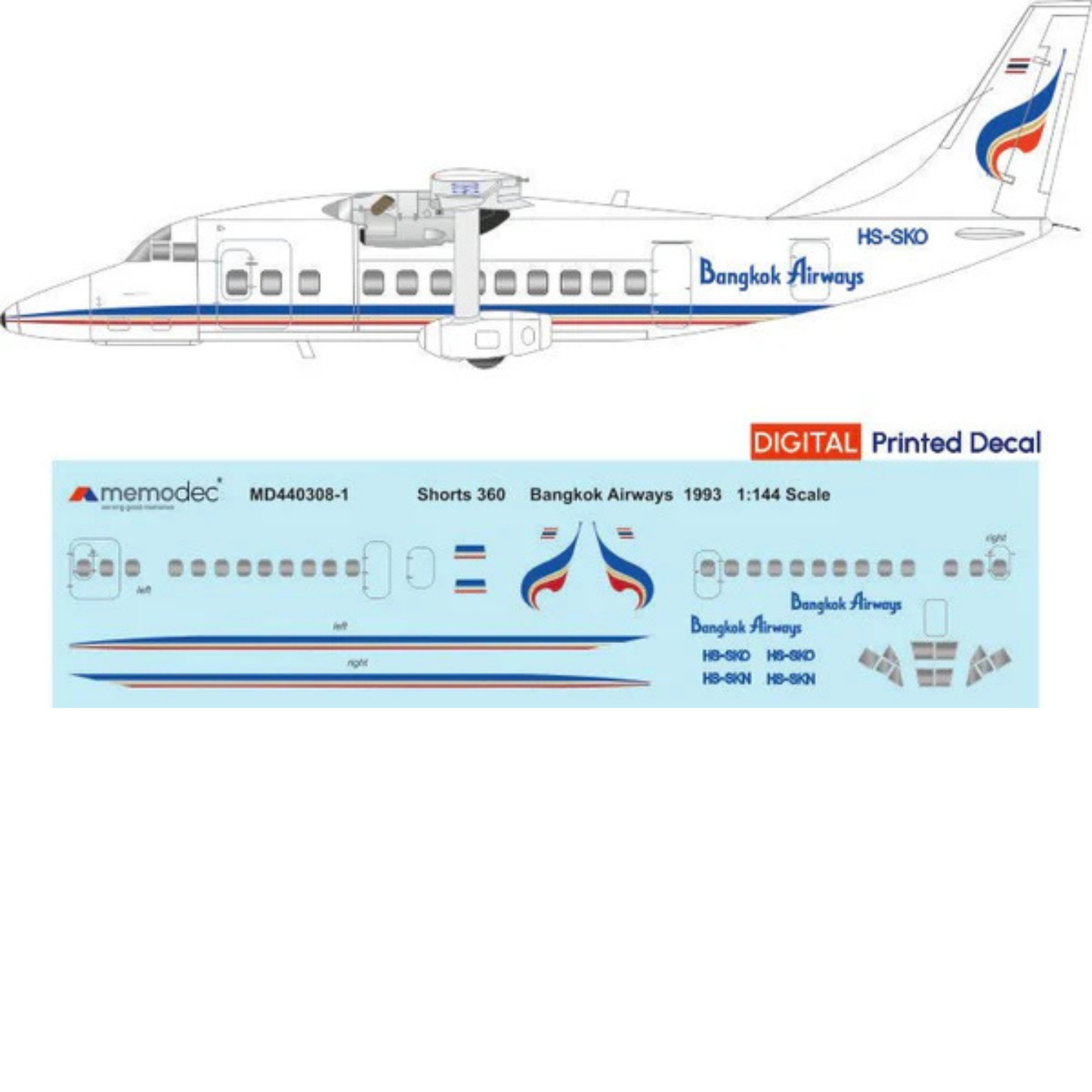 Shorts 360 Bangkok Airways (1993) Decal