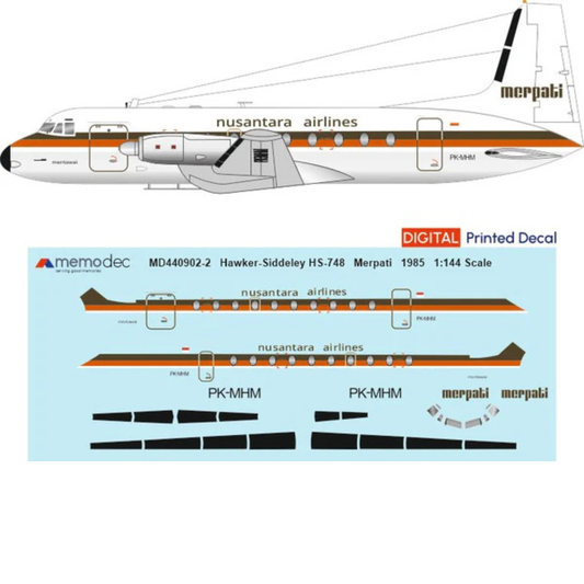 Hawker Siddeley HS-748 Merpati Nusantara Airlines (1985) Decal