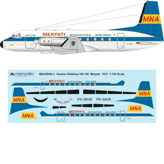 Hawker Siddeley HS-748 Merpati Nusantara Airlines (1972) Decal
