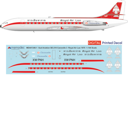 Sud Aviation SE-210 Caravelle 3 Royal Air Lao (1975) Decal