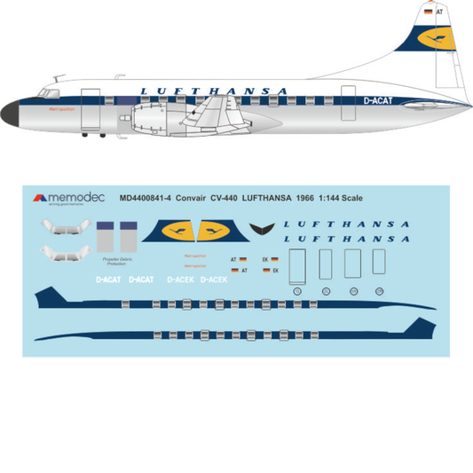 Convair CV-440 Metropolitan Lufthansa (1966) Decal
