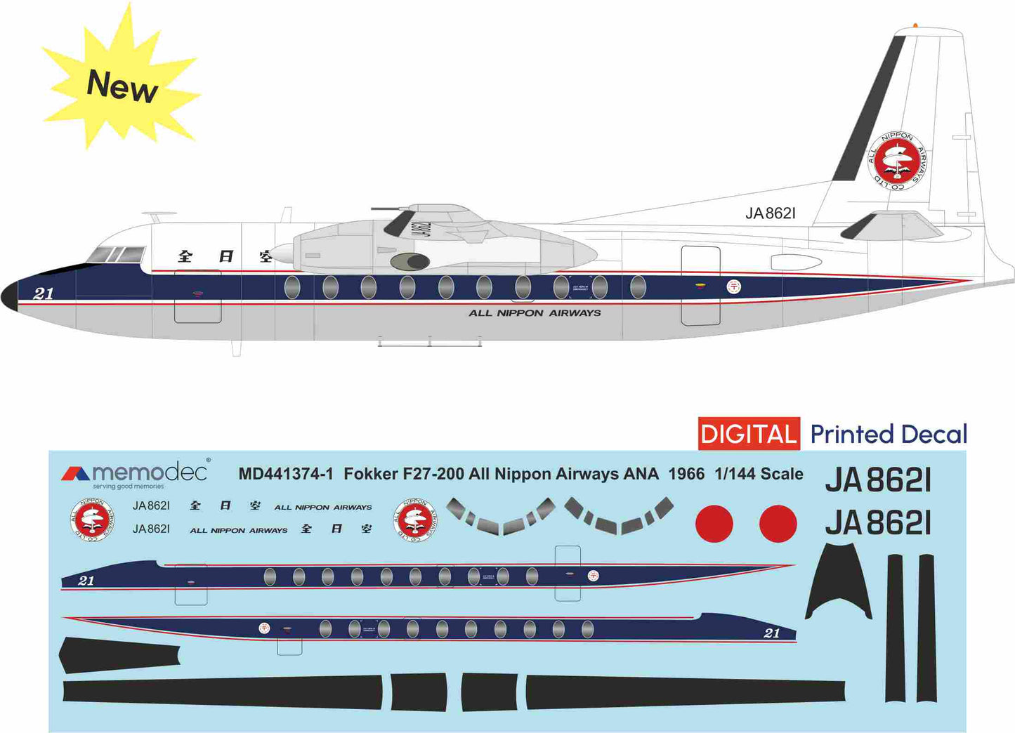 Fokker F27-200 All Nippon Airways ANA (1966) Decal