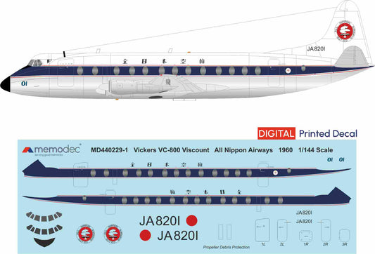 Vickers Viscount VC-800 All Nippon Airways ANA (1960) Decal