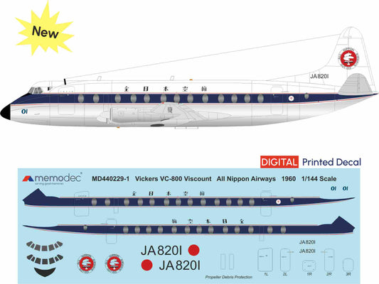 Vickers Viscount VC-800 All Nippon Airways ANA 1960 Decal