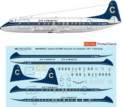 Vickers Viscount VC-808C  Air Commerz (1971) Decal