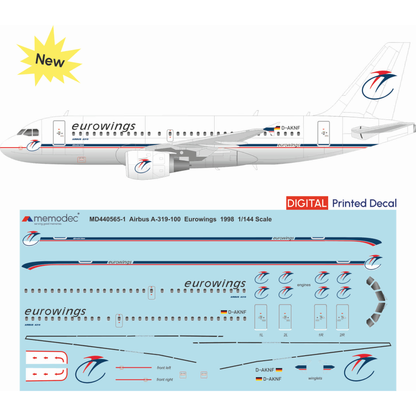 Airbus A319-100 Eurowings (1998) Decal
