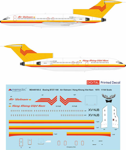 Boeing 727-100 Air Vietnam/Hang Khong Viet Nam (1975) Decal