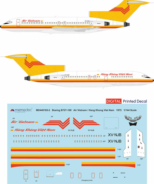 Boeing 727-100 Air Vietnam/Hang Khong Viet Nam (1975) Decal