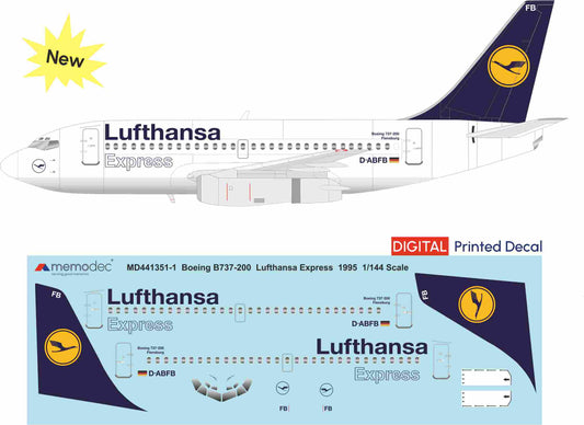 Boeing 737-200 Lufthansa Express (1995) Decal