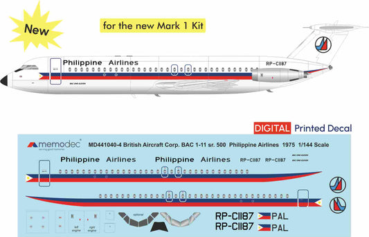 BAC 1-11 sr.500 Philippine Airlines (1975) Decal