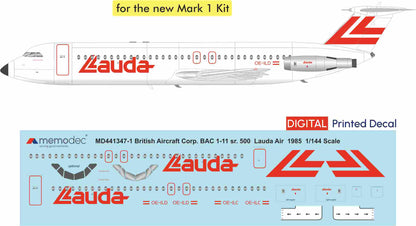 BAC 1-11 sr.500 Lauda Air (1985) Decal