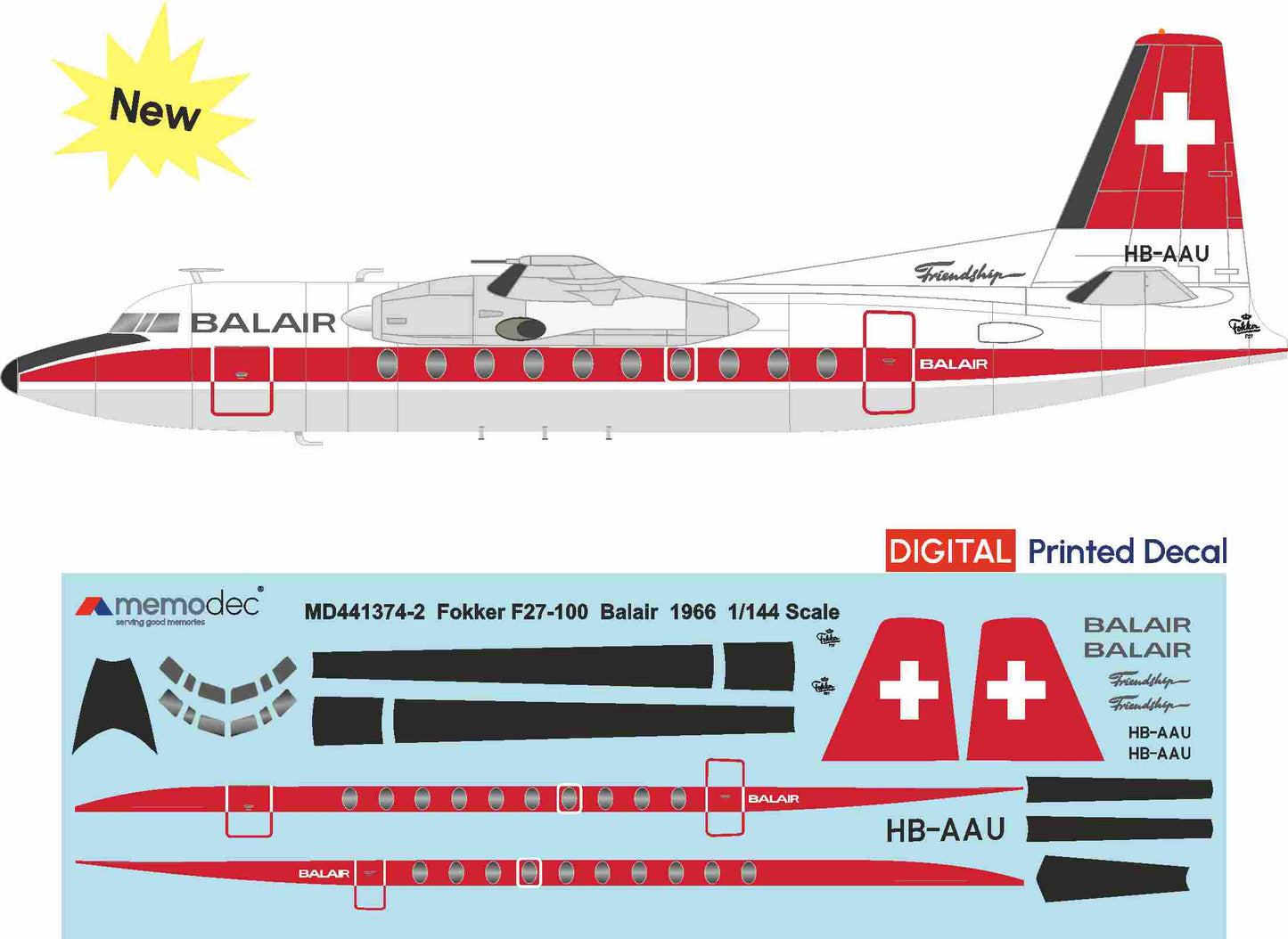 Fokker F27-100 Balair (1966) Decal