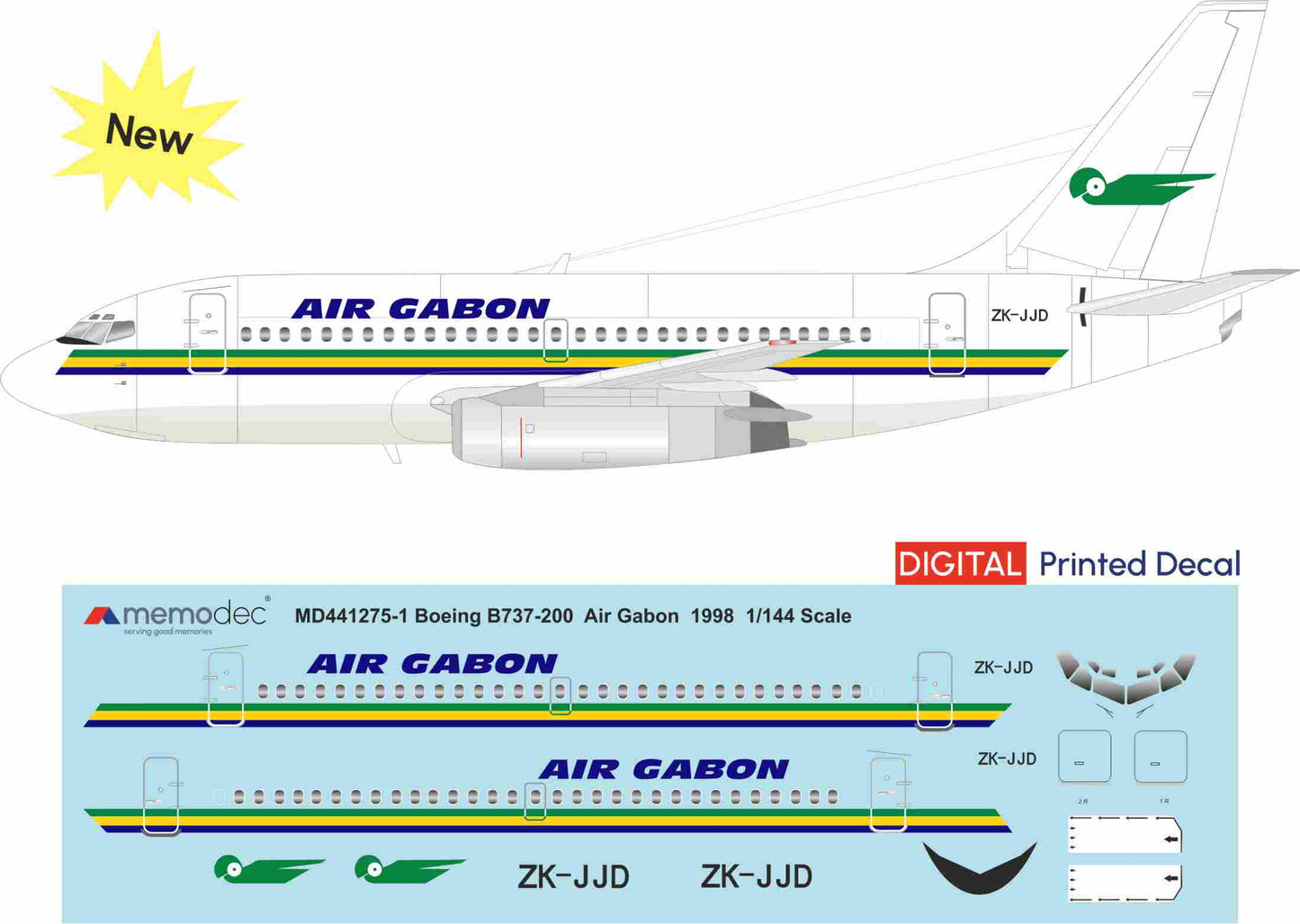 Boeing 737-200 Air Gabon (1998) Decal