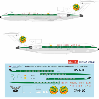 Boeing 727-100 Air Vietnam/Hang Khong Viet Nam (1972) Decal