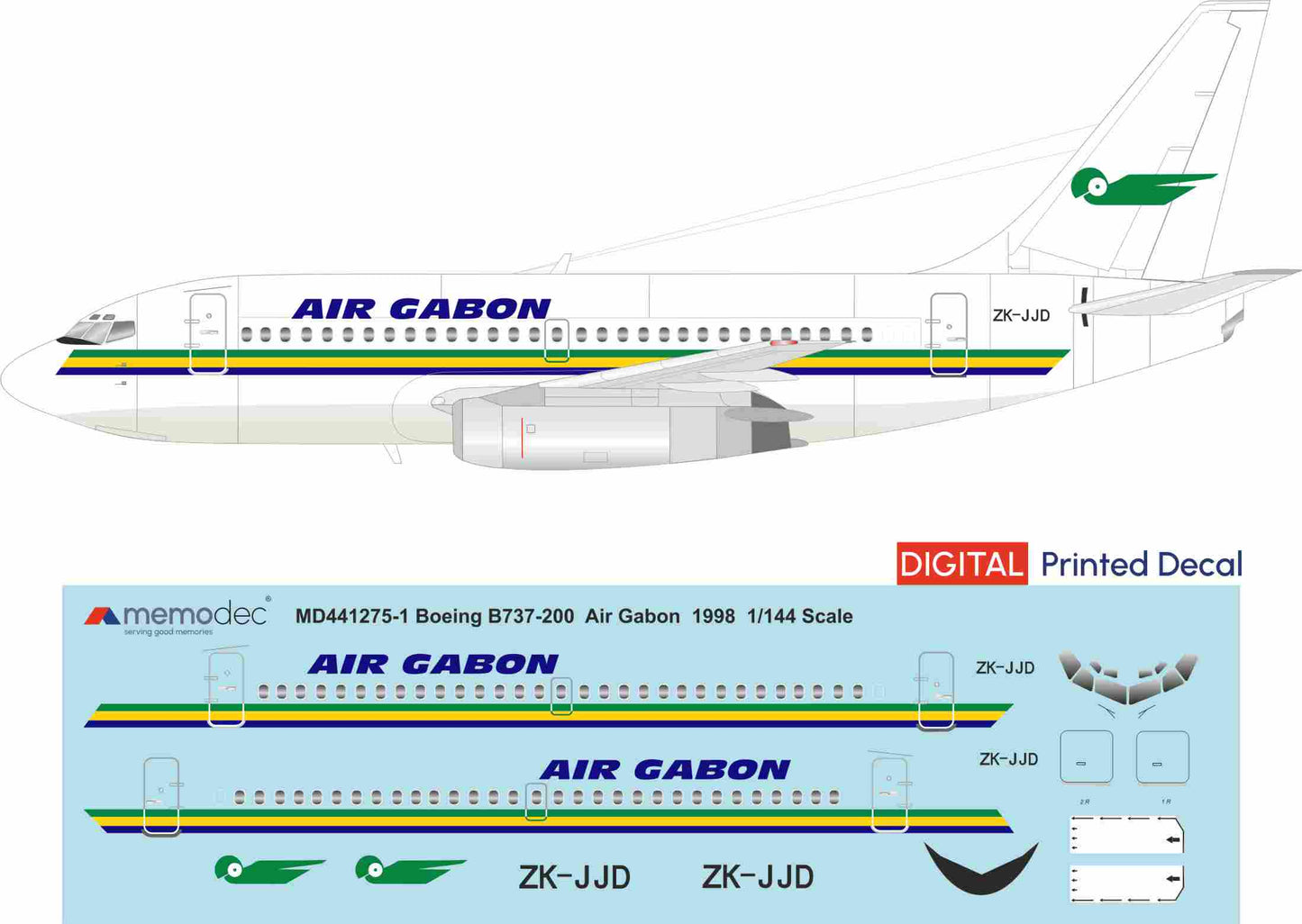 Boeing 737-200 Air Gabon (1998) Decal