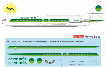 Sud Aviation Caravelle 10B 1R Germania 1986 Decal