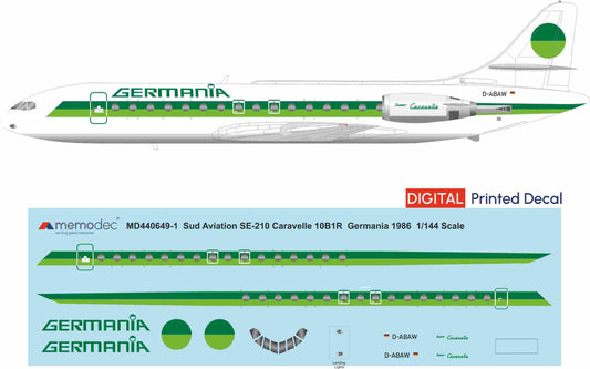 Sud Aviation Caravelle 10B 1R Germania 1986 Decal
