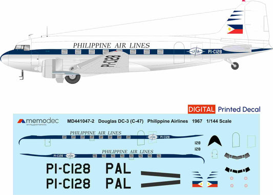 Douglas DC-3 (C-47) Philippine Airlines (1967) Decal