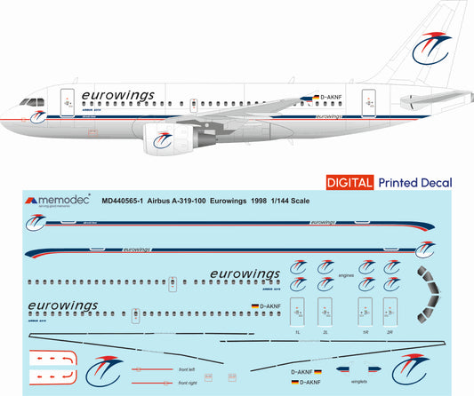 Airbus A319-100 Eurowings (1998) Decal